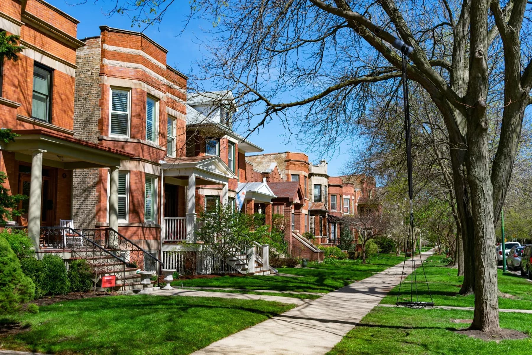Row of homes in little village where dello investments buys houses as is